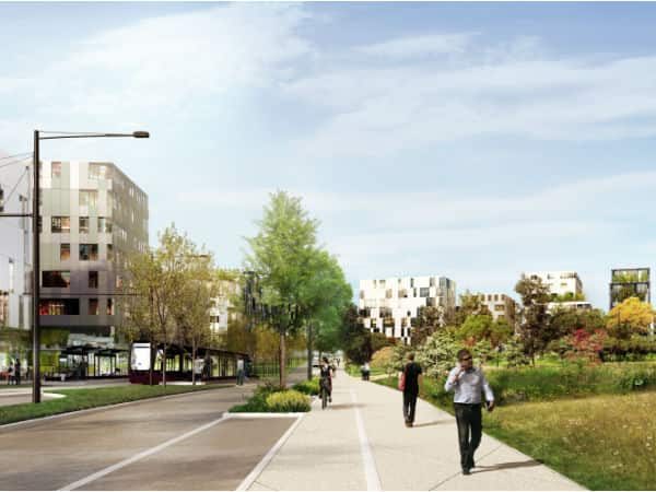 Ecopôle Valmy Dijon vu du parc SPLAAD
